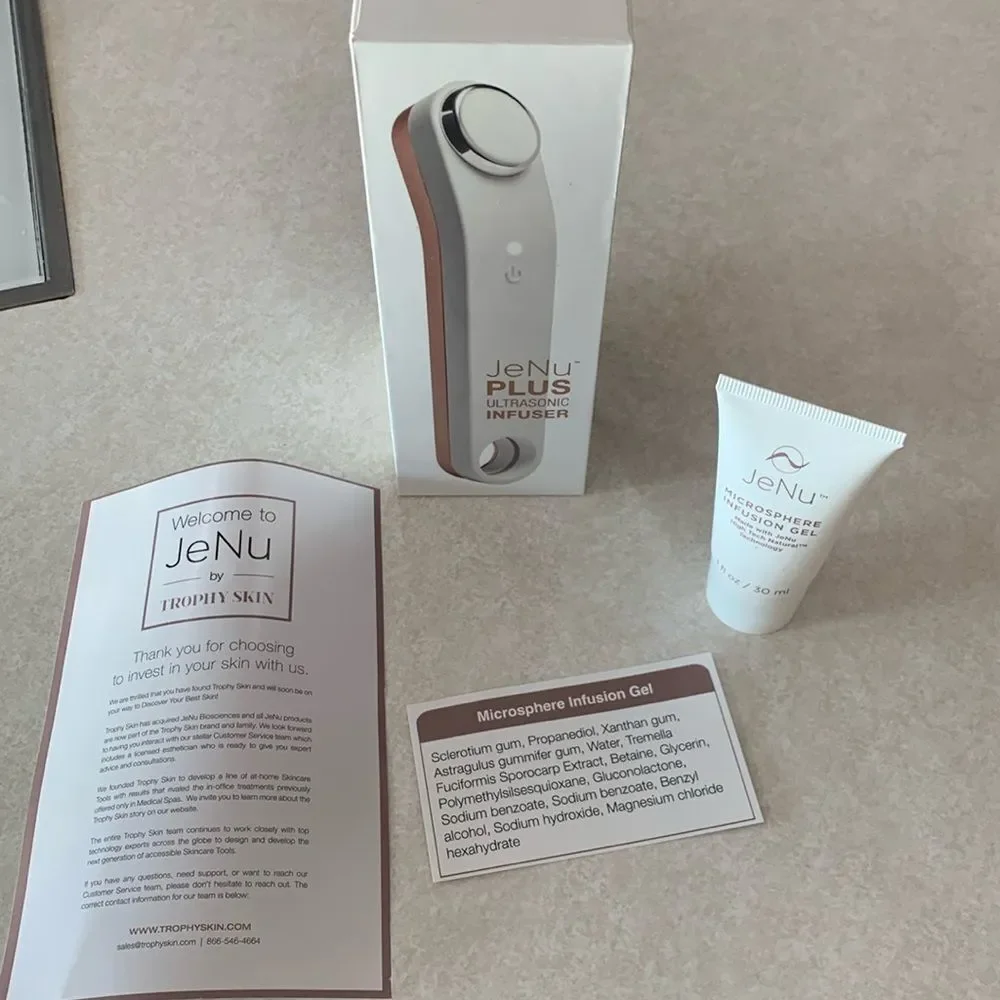 JeNu Plus Ultrasonic Infusion with 1 ounce microsphere infusion gel new on cubes